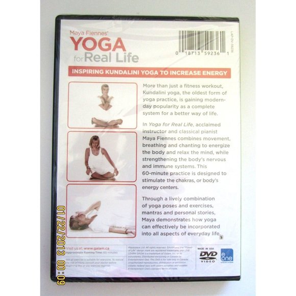 Maya Fiennes Yoga for Real Life DVD Video - Gaiam - Kundalini Yoga - NEW SEALED - Picture 2 of 3